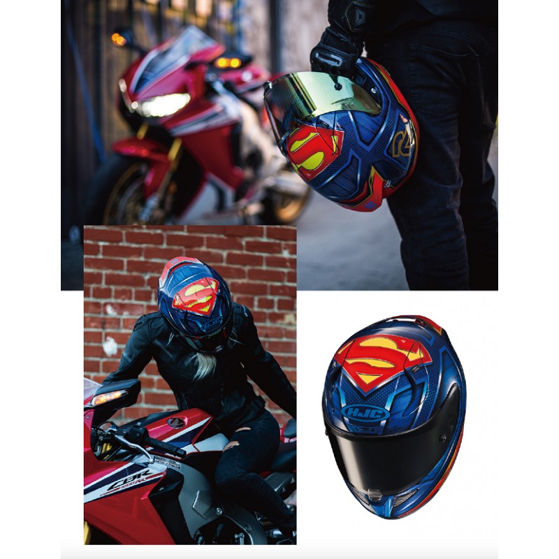 HJC RPHA 11 Superman Dc Comics Full Face Motorcycle Helmet - PSB Approved